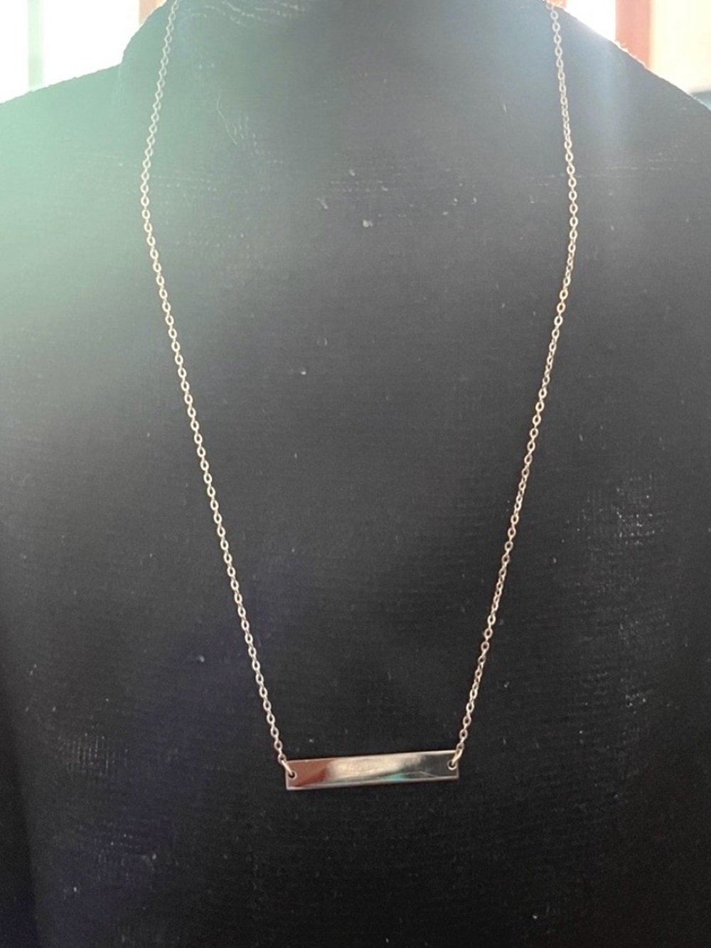 Plunder Design Silver-tone Horizontal Bar
Necklace. New in velour pouch.